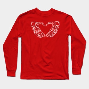 Skeleton hands folded in a heart, hand gesture Long Sleeve T-Shirt